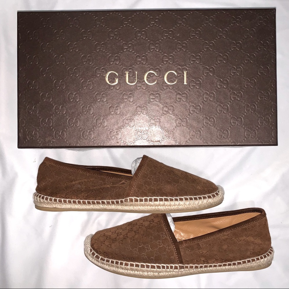 🍂Gucci Softy Micro Suede Nut Brown Espadrilles🍂